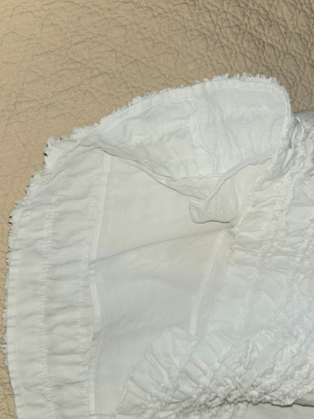 TOMMY BAHAMA White Linen Skirt with Smocked Ruffles - Picture 6 of 10